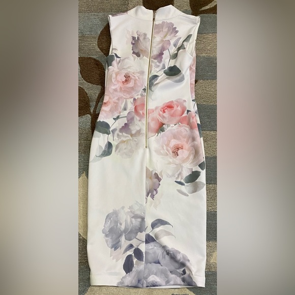 Ted Baker Sleeveless Marah Bouquet Bodycon Photo Realistic Floral Dress - Picture 6 of 9